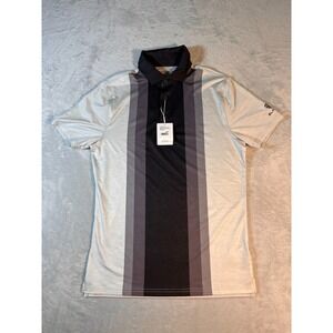 Ben Sherman Golf Men's Vertical Stripes Sports Fit Polo Black White Grey Men's S